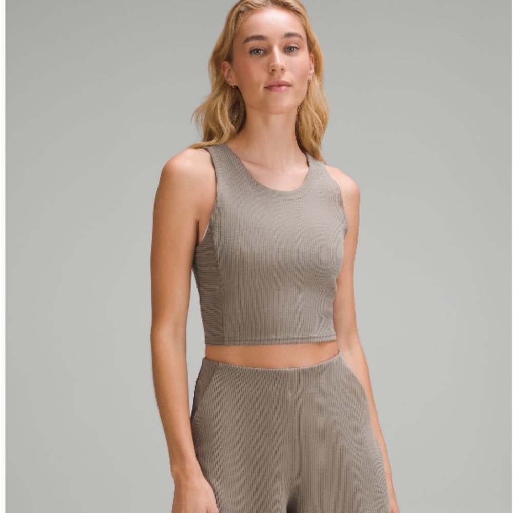Lululemon Ribbed Crop V-Neck Tank | color - Nomad